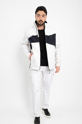 Dasüniforma Softshell Polarlı Geçirmez İkili Takım Pantolon Ve Mont Su Ve Rüzgar Geçirmez Kışlık Unisex Takım Beyaz