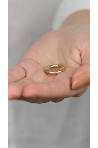 Arpaş 14 Ayar Altın İşlemeli Klipsli Halka Küpe 916 Gold