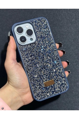 Apple Uyumlu iPhone 14 Pro Max Sw İnce Taşlı Elmas Işıltılı Telefon Kılıfı