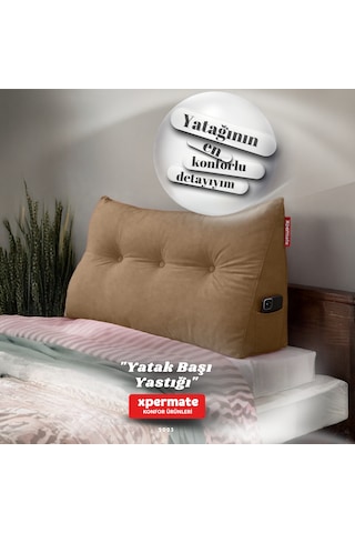 Yatak Başı Yastığı Sırt Ve Bel Destek Yastığı 160 Cm Kahverengi