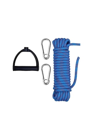 Besthome1 Karabinalarla Tırmanma Ve Yürüyüş İçin Paslanmaz Çelik Vinç Halatı Mavi Mavi