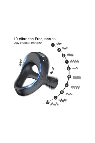 Pembe Tilki Profesyonel Titreşimli Penis Halkası Siyah