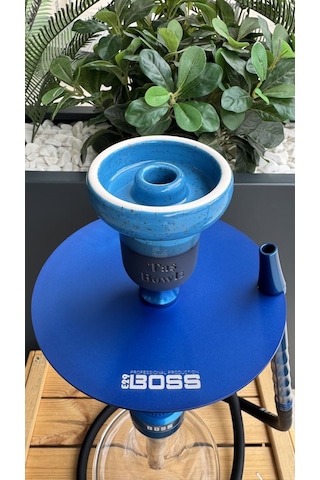 Mr Eds E29 Boss - Gökkuşağı Serisi Nargile Takımı Mavi Taş Bowls Lüle Dahil 2li Nargile Seti