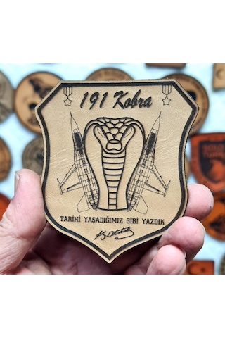 191 Filo Tarihi Yaşadığımız Gibi Yazdık Deri Peç - Arma - Askeri Patch Çok Renkli