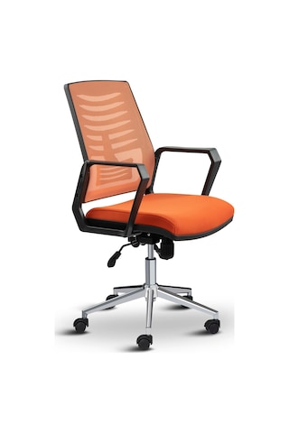 Asbir Mobilya Metis Metal Ayaklı Çalışma Koltuğu Ofis Sandalyesi Gri Kırmızı