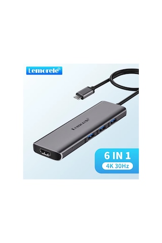 Lemorele Tc73 Plus, 6-in-1 Macbook M1 M2 M3 Çift Ekran Destekli Hub - 2x Hdmı A-b-c Genişletme Dock Station