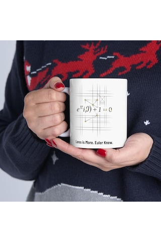Less İs More Euler Denklem Kupa Bardak Matematik Ve Tasarım Tutkunları İçin Ve Minimalist Hediye Beyaz