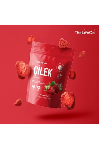 Thelifeco Freeze Dried - Dondurularak Kurutulmuş Dilim Çilek 3'lü Paket 45 G