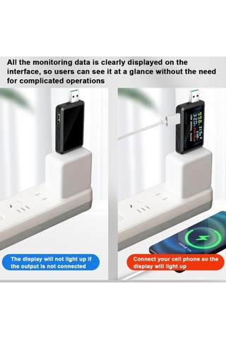 Pazly Usb Ve Type-c Çoklu Ölçüm Cihazı - Akım, Voltaj, Kapasite, Güç Ölçer