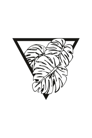 Büyük Yapraklı Bitki Sülieti 3d Duvar Dekoru - Şık Ve Minimalist Tasarım 19cm