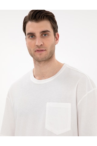 Pierre Cardin Erkek Ekru Tişört Basic 50306991-vr019 Ekru