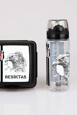 "dekomus Cep Defteri Hediyeli" Yeni Sezon Lisanslı Beşiktaş Beslenme Kabı Ve 500 Ml Trıtan Matara Yemek Seti Altın