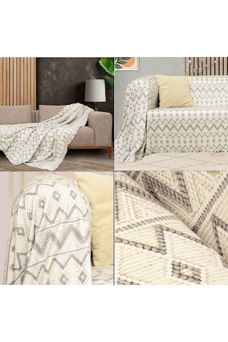 Latuda Concept SoftMicro Etnik Desenli Boho Koltuk Örtüsü 130 x 180 CM