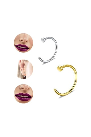 Flybuy Zımbası X Siyah Şeklinde Paslanmaz Küpe, Halkası Dudak Deliksiz Çelik C Burun Burun Boyut: Bandı Adet 8+2 5 1.0 Dm Siyah