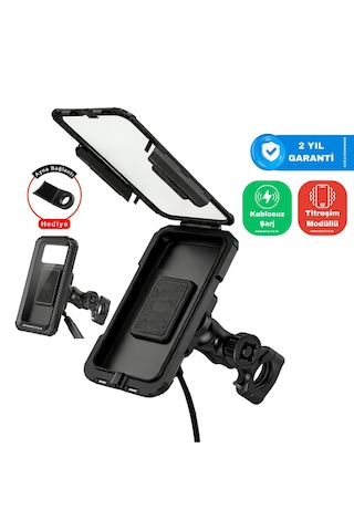 Knmaster Tt-950wuc Kablosuz Şarjlı Tüm Motosikletlere Uyumlu Kapalı Telefon Tutucu 1