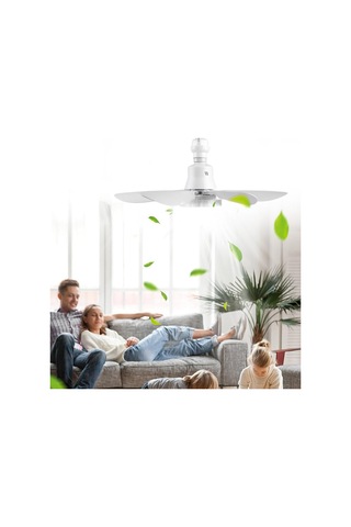 Elitled 52cm 3-kademe Hız 2in1 Tavan Vantilatör 6-beyaz Plastik Kanat Kumandalı Avize Lamba Diğer