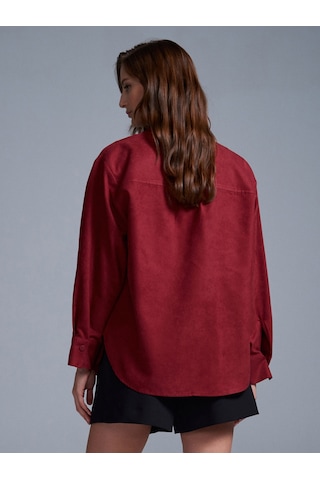 Dilvin 50532 Süet Gömlek Ceket-bordo Bordo