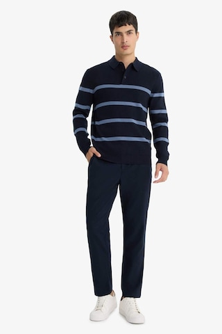 Defacto Standart Fit Polo Yaka Çizgili Triko Kazak F2772ax25wnnv125 Lacivert