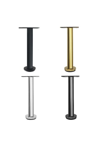 Lh-tj003 Ayarlanabilir Paslanmaz Çelik Yuvarlak Boru Mobilya Ayakları, Yükseklik: 8cm Gümüş Gümüş