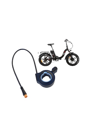 Rks Rsı-x-pro Elektrikli Bisiklet Gaz Kolu İtmeli Su Geçirmez 3 Pinli Erkek Giriş Siyah