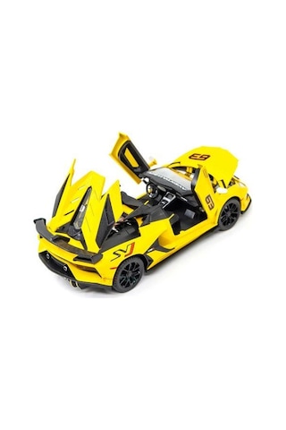 Mınıauto Lamborghini Sarı 1:24 Metal Çek Bırak Kapıları Açılan Sesli Işıklı Araba Sarı
