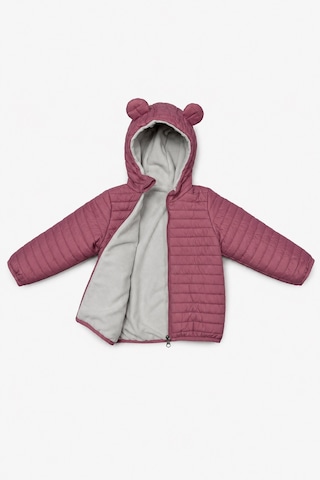 Mnk Baby & Kids Kız Çocuk Kapüşonlu İçi Polarlı Fermuarlı Şişme Mont M00859 Gülkurusu