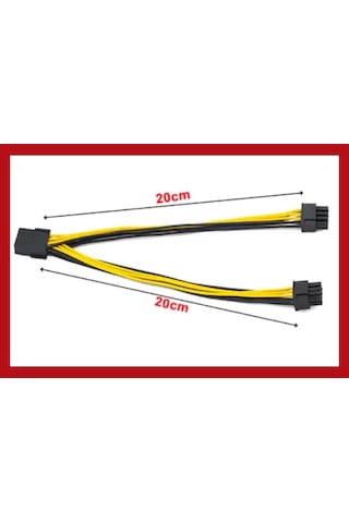 8 Pin Kablo Ekran Kartı Power Çoklayıcı Kablo 18Awg Pci-E Molex