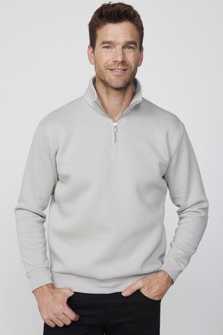 Tudors Unisex 3'lü Paket Siyah-taş-haki Relax Fit Pamuklu Yarım Fermuarlı Dik Yaka Sweatshirt-41551 Çok Renkli