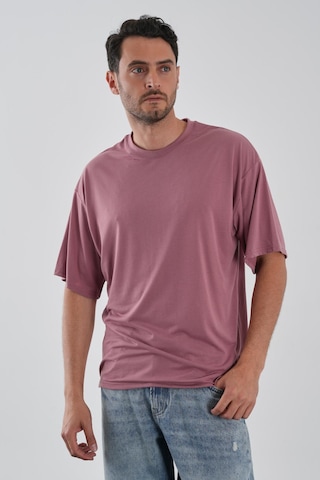 Alexander Gardi Yumuşak Dokulu Bisiklet Yaka Oversize T-shirt Gülkurusu