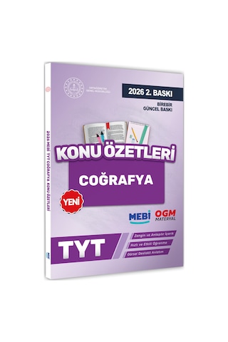 2026 YKS-TYT Mebi-ogm Coğrafya Pratik Konu Özet Kitabı Renkli A4 Boyut Görsel Destekli Baskı Ücreti