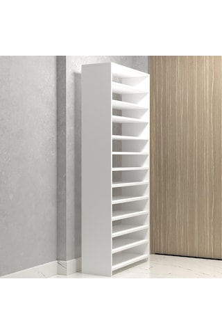 Kenzlife Ayakkabılık Konevi Mat Beyaz Suntalam 183 080 30 Kırksekiz Çift Ayakkabı Kapasitesi Arkalıksız Beyaz