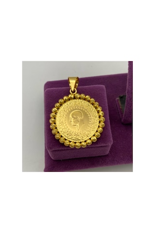 22 Ayar Altın Kolye Ucu Yarım Altın 6.65gr - Z00144