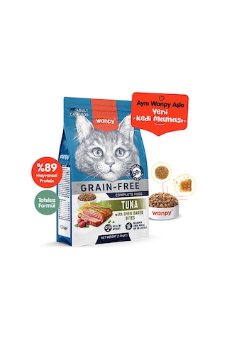 Wanpy With Oven Baked Bites Ton Balıklı Tahılsız Yetişkin Kedi Maması 1500 G