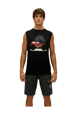 Bad Bear Days Off Tank-Top Erkek Kolsuz Tişört Siyah 22.01.23.003