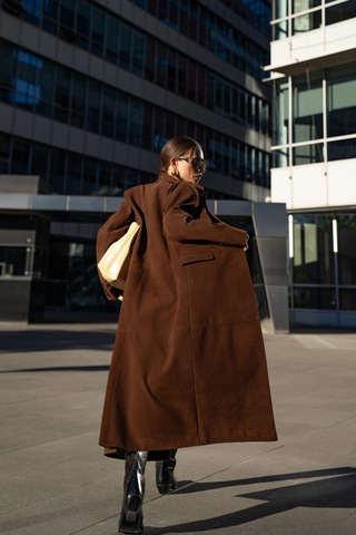 Mai Collection Mai Studios Co. Selva Masculine Uzun Kahve Trençkot Kahve