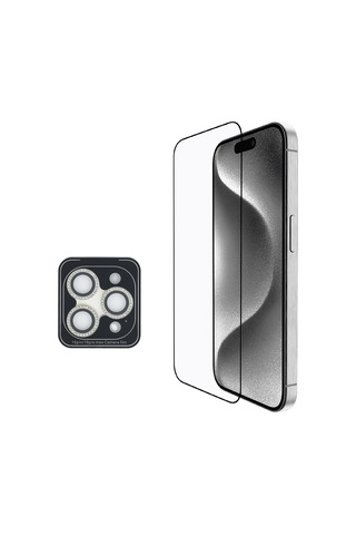 Apple iPhone 16 Pro Max Uyumlu Guess Lisanslı 3in1 Aksesuar Seti Kılıf + Ekran Ve Lens Koruyucu Pembe