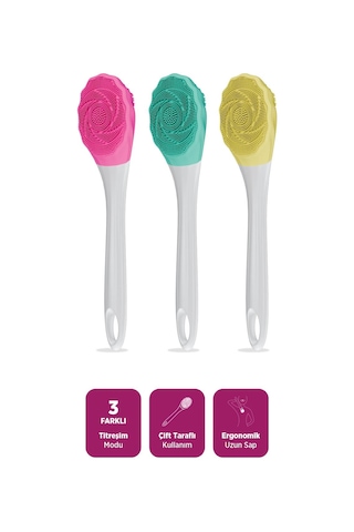 House Pratik Hp87 Şarjlı Silikon Duş Fırçası 3 Mod Titreşimli Vücut Temizleme Fırçası Yeşil Yeşil