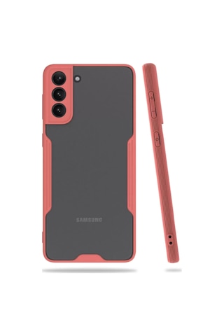 Samsung Uyumlu Galaxy S21 Plus Kılıf Platin Silikon - Pembe Diğer
