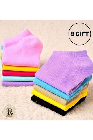 Trampler Extra Soft Kadın Patik Çorap 8 Çift Karışık Renkli Çok Renkli