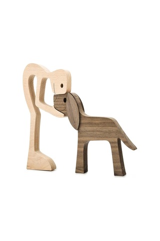 Dianziye Ahşap Köpek Aile Ornamenti - Skandinav Tasarım, Doğal Dokuma, Ev Dekorasyonu, Stres Azaltıcı, Hediye Önerisi B03