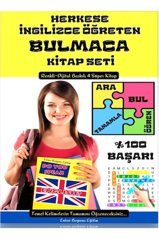 Herkese İngilizce Öğreten Bulmaca Kitap Seti 4 Kitap