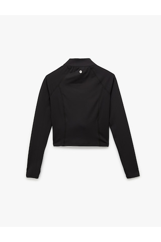 Koton Uzun Kollu Fermuarlı Slim Fit Spor Tişört Siyah 6sak10111nk Siyah