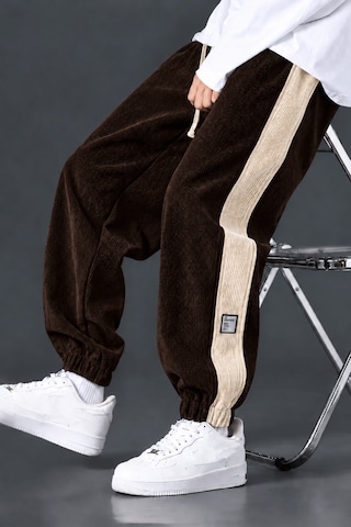 Genius Store Erkek Fitilli Kadife Pantolon Lastikli Rahat Kalıp Spor Pantolon Robalı-kadifepant Kahverengi