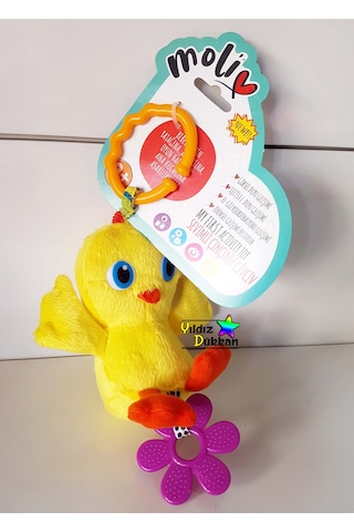 Çınçınlı Peluş Oyuncak Civciv Dişlik Dönence Aksesuarı Oyun Arka