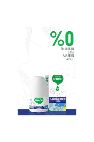 Siveno %100 Doğal Roll-on Erkek Deodorant Ter Kokusu Önleyici Bitkisel Leke Bırakmayan Vegan 50 Ml X 2 Adet