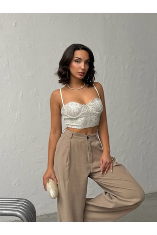 Verymoda Pulpayet Abiye Büstüyer - F2063 Taş