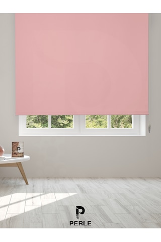 Br Perle Home Soft Pembe Rengi Düz Mekanize Stor Perde Yüksek Kalite Metropol Serisi Soft Pembe