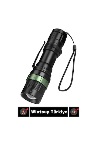 Özel Kompakt Kamp Avcı Balıkçı Deprem Enerji Tasarruflu 3 Modlu Zoomlu Güçlü Beyaz Işık El Feneri Çok Renkli