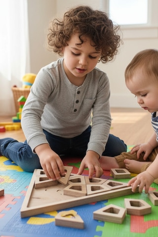 Ahşap Eğitici Üçgen Puzzle Model Yapboz