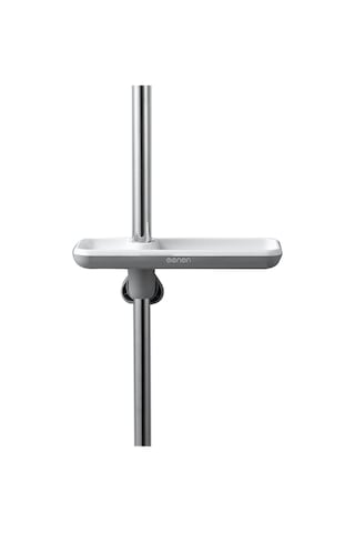 Lemestar Abssu Duşu Rafı, 360 Derece Döner, Su Akıtma Delikleri, Delme Yok Kurulum, 16-27mm Borular İçin, Çift Katlı Mutfak/banyo Aletleri Tutucu Gri